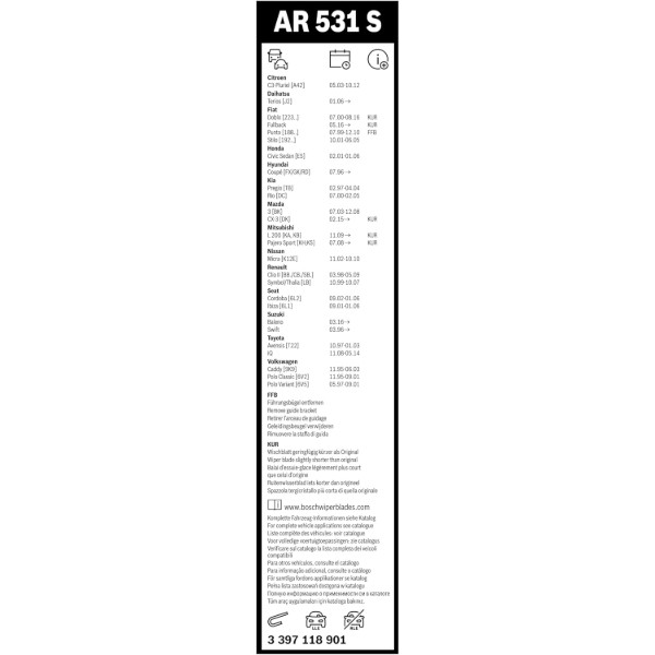 Фото - Щітка склоочисника Bosch Aerotwin 530/450мм (3 397 118 901)